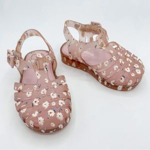 NWT MINI MELISSA Pink Daisy Possession Jelly Sandal, Size 5